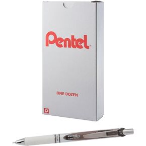 Pentel EnerGel Pearl Gel Pens, Black Ink, Dozen