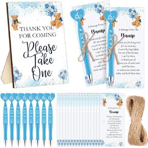 50 Set Baby Shower Favors for Guest 1 Thank You for Coming Sign 50 Heart Shaped Ballpoint Pens 50 Thank You Cards with Twine Baby Shower Gender Reveal Party Return Gifts(Pink,Girl)