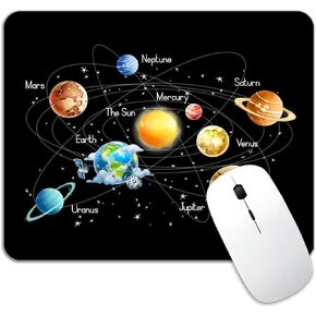 Mouse Pad, White & Gold Mandala Pattern Rectangular Mouse Mat, Non-Slip Rubber Mousepad Suitable for Girls and Ladies Computer Laptop Office, The Best Gift, 9.5 X 7.9 Inch, White & Gold Print