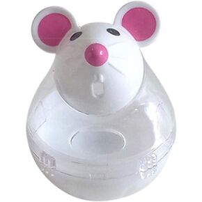Beige Interactive Toys for Cats, Play Cat Toy Pet Cat Kitten Mouse Shape Treat Holder Food Storage Dispenser Chew Play Toy for Indoor Cat and Kitten Exercise Cat Mice and Animals Toys