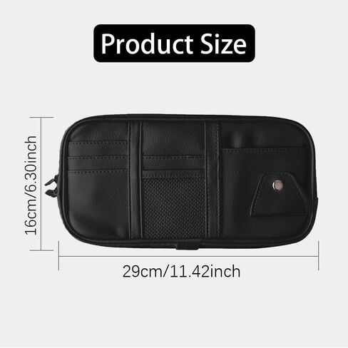 Car Sun Visor Organizer, Auto Interior Accessories Pocket Organizers, Auto Car Visor Pocket with Multi-Pocket Net Zippers, Sunglass Holder and Storage Pocket Fit for Most Cars, Trucks, SUVs (Black) in Saudi Arabia