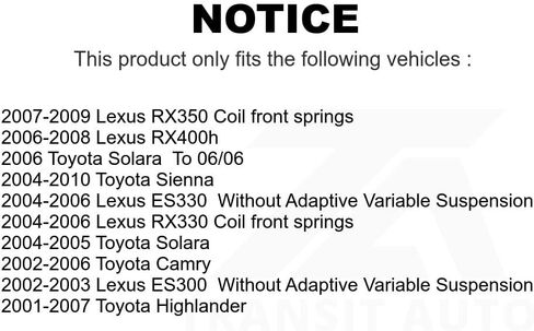 Front Suspension Strut Hardware Kit 73-904989 For Toyota Camry Sienna Lexus Highlander RX350 RX330 ES330 Solara ES300 RX400h in Saudi Arabia