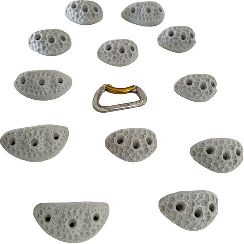 Moon Rock Climbing Holds Set of 12 Kids Swing Set Easy to Grab Rock Climbing Holds for Swing Sets and Home Climbing Walls. Positive in Cut Jugs. (Bone White) in Saudi Arabia