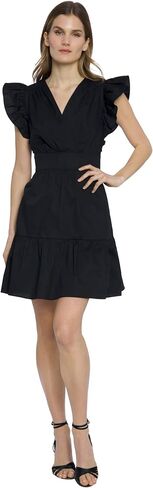 Donna Morgan Faux Wrap V-Neck, Sleeveless, Ruffle Skirt | Mini Dresses for Women in Saudi Arabia