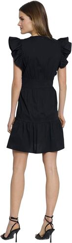 Donna Morgan Faux Wrap V-Neck, Sleeveless, Ruffle Skirt | Mini Dresses for Women in Saudi Arabia