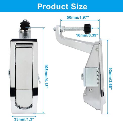2 Pcs Compression Latch Lock, Zinc Alloy Trigger Latch Lock Adjustable Lever Hand Operated Compression Latch with Raised Trigger, with Keys(Black) in Saudi Arabia