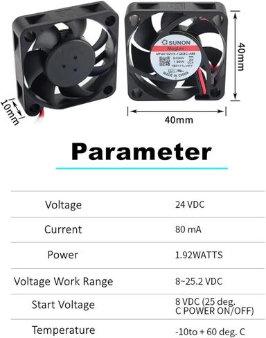 مروحة تبريد DC 24V 4010، مروحة هادئة بمحمل كروي مزدوج، 40x40x10 مم لاستبدال MagLev HA40101V4-000C-C99 4010، لطابعة VORON 2.4 R2 2D in Kuwait