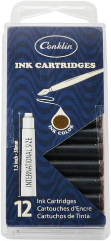 Conklin Ink Refill Cartridges (Brown) for Fountain Pen - 12 Pack in Kuwait