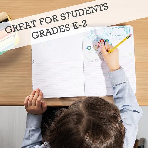 دفتر التكوين الأساسي K-2، درجات المجلة الابتدائية K 2، مرحلة ما قبل المدرسة، الصف الأول، دفاتر رياض الأطفال، قواعد أساسية - 9.75 بوصة × 7.50 بوصة - أغطية متينة - 100 ورقة - ألوان متنوعة - (عبوتان) in Kuwait