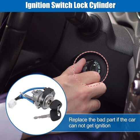 مفتاح تشغيل أسطوانة قفل إشعال السيارة من ACROPIX مع مفتاحين مناسب لسيارة Hyundai Elantra GLS Limited - عبوة من قطعة واحدة باللون الأسود in Saudi Arabia