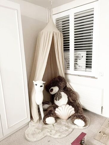 Kids Bed Canopy Breathable Cotton Soft Cover Net for Crib Reading Nook Curtain Hanging Round Play Tent Nursery Bedding Play Room Decor in Saudi Arabia