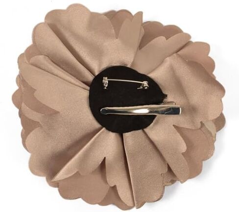 Expo International Peony Fabric Flower Brooch and Hair Clip Applique, Beige in Saudi Arabia