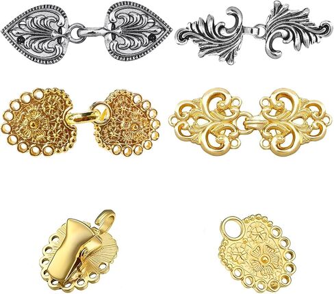4 Pieces Vintage Sweater Shawl Clip,Retro Cape Cloak Clasp Cardigan Clip, Dress Shirt Brooch Scarf Clips for Girl Women, Silver in Saudi Arabia