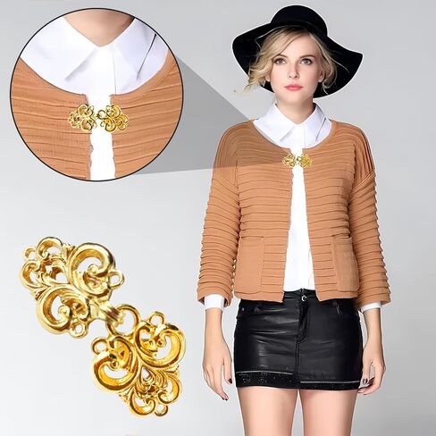 4 Pieces Vintage Sweater Shawl Clip,Retro Cape Cloak Clasp Cardigan Clip, Dress Shirt Brooch Scarf Clips for Girl Women, Silver in Saudi Arabia