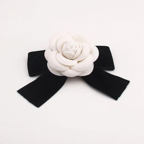 Elegant Bow Camellia Brooch Retro Small Fragrant Breeze Camellia Brooch Lapel Pins Bow Brooch Hair Accessories Clothing Hat Bag Accessories for Women Teen Girls in Saudi Arabia