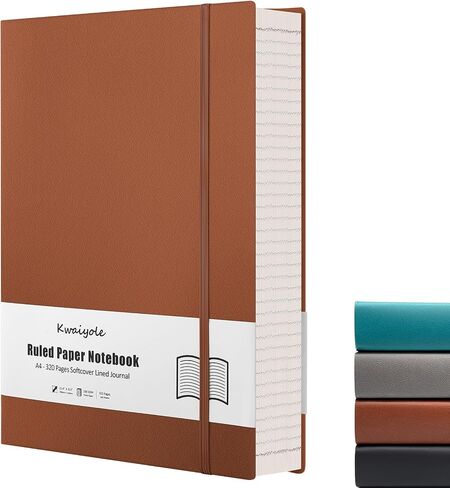 College Ruled Notebook Journal 8.5 x 11, 320 Pages A4 Softcover Faux Leather Journal, 100GSM Thick Paper Lined Notebook for Men and Women, Large Journal for Work Writing Office School - Cyan in Saudi Arabia