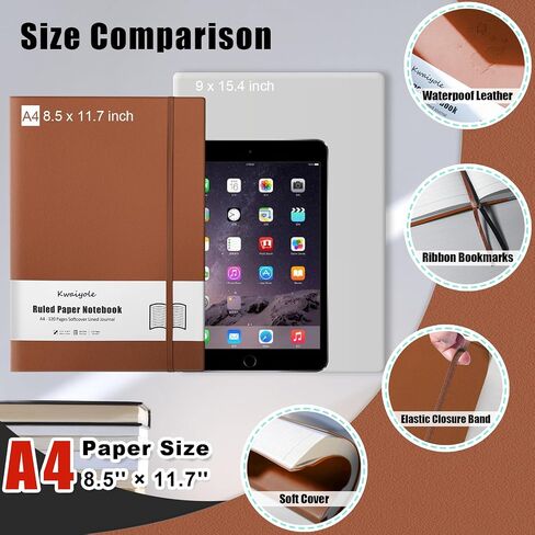 College Ruled Notebook Journal 8.5 x 11, 320 Pages A4 Softcover Faux Leather Journal, 100GSM Thick Paper Lined Notebook for Men and Women, Large Journal for Work Writing Office School - Cyan in Saudi Arabia