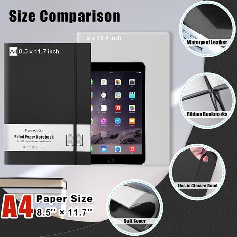 College Ruled Notebook Journal 8.5 x 11, 320 Pages A4 Softcover Faux Leather Journal, 100GSM Thick Paper Lined Notebook for Men and Women, Large Journal for Work Writing Office School - Cyan in Saudi Arabia