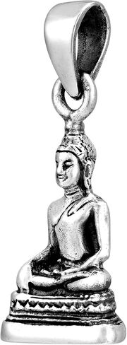 AeraVida Buddha Image in Meditating Posture .925 Sterling Silver Pendant | Silver Buddha Pendant For Women | Sterling Silver Buddha Pendant | Sterling Silver Pendant in Saudi Arabia