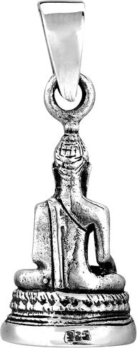 AeraVida Buddha Image in Meditating Posture .925 Sterling Silver Pendant | Silver Buddha Pendant For Women | Sterling Silver Buddha Pendant | Sterling Silver Pendant in Saudi Arabia
