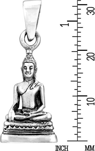 AeraVida Buddha Image in Meditating Posture .925 Sterling Silver Pendant | Silver Buddha Pendant For Women | Sterling Silver Buddha Pendant | Sterling Silver Pendant in Saudi Arabia