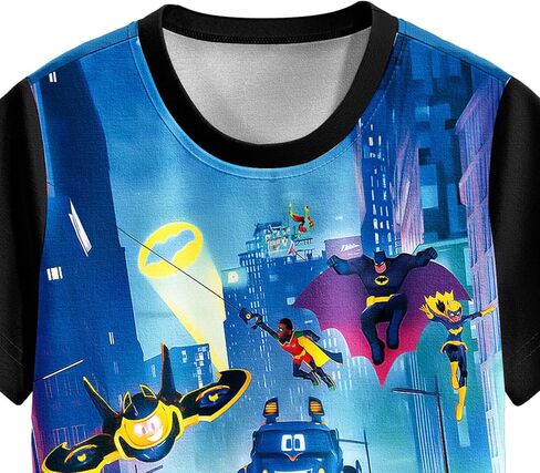 مجموعة قمصان وشورتات قصيرة الأكمام للأولاد من Batwheels، ملابس منزلية كاجوال للأطفال بعمر 3-8 سنوات in Kuwait