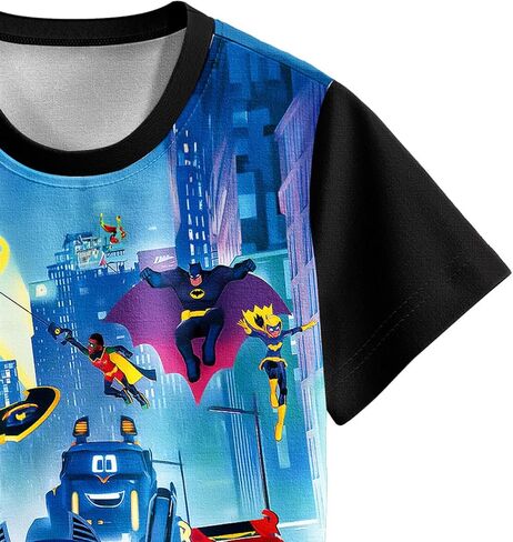 مجموعة قمصان وشورتات قصيرة الأكمام للأولاد من Batwheels، ملابس منزلية كاجوال للأطفال بعمر 3-8 سنوات in Kuwait