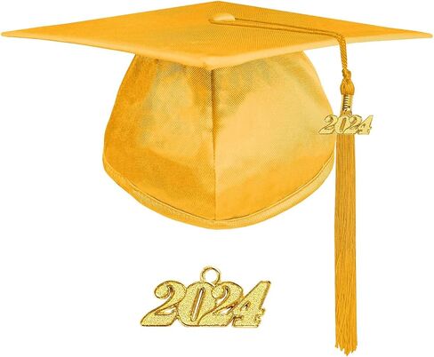Shiny Kindergarten Graduation Gown Cap Stole Set for Kids with 2024 Tassel，Certificate in Saudi Arabia