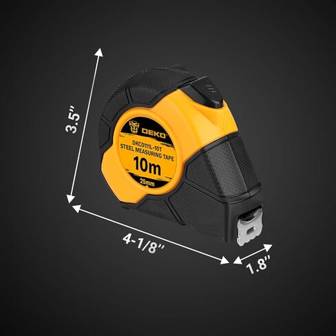 شريط قياس ذاتي القفل من DEKOPRO بطول 32 قدمًا (10 أمتار) بوصة/متري. in Kuwait