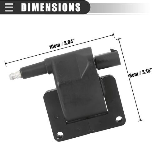 Motoforti Car Ignition Coil, for Jeep Grand Cherokee 1993-1997, Metal, 56027965, Black in Saudi Arabia