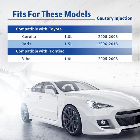 فوهات حاقن الوقود متوافقة مع Toyota 2005-2008 Corolla 1.8L، 2006-2018 Yaris 1.5L، 2005 2006 2007 2008 Pontiac Vibe 1.8L يستبدل 23250-0D050 FJ847 23209-22090 مجموعة من 4 in Saudi Arabia