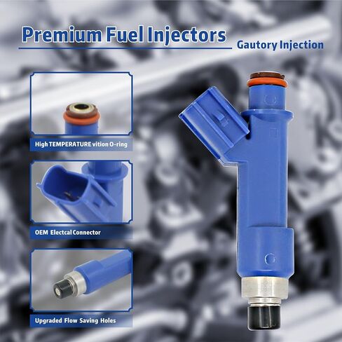 فوهات حاقن الوقود متوافقة مع Toyota 2005-2008 Corolla 1.8L، 2006-2018 Yaris 1.5L، 2005 2006 2007 2008 Pontiac Vibe 1.8L يستبدل 23250-0D050 FJ847 23209-22090 مجموعة من 4 in Saudi Arabia