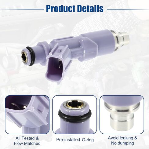 ACROPIX Car Fuel Injector Nozzle Replace for Lexus IS300 1999-2005 23250-70120 - Pack of 6 Purple in Saudi Arabia