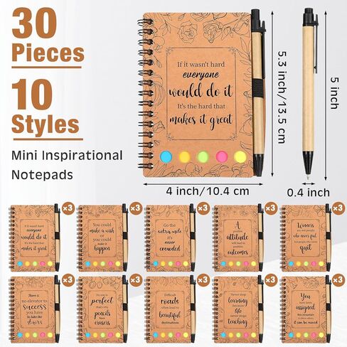 30 مجموعة من دفاتر الملاحظات الملهمة، دفتر تحفيزي صغير، جيب صغير، دفاتر ملاحظات تقدير الموظف للمدرسة، مكتب السفر، لوازم الهدايا in Kuwait