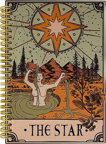 Knibeo Moon Tarot Journal Notebook, Witch Journal, 5.5×8.3 Inch Spiral Bound Notebook, Witchy Gifts for Women, Gothic Journal, Moon Tarot Card Journal Notebook in Saudi Arabia