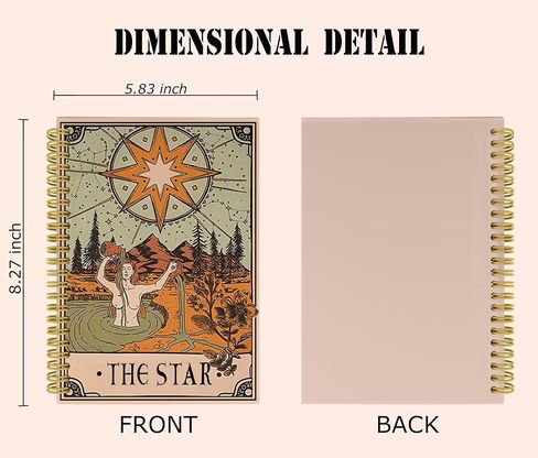 Knibeo Moon Tarot Journal Notebook, Witch Journal, 5.5×8.3 Inch Spiral Bound Notebook, Witchy Gifts for Women, Gothic Journal, Moon Tarot Card Journal Notebook in Saudi Arabia