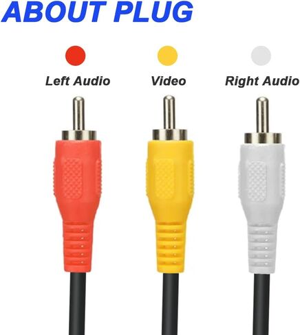 كابل مقسم RCA، 3 مقبس ذكر RCA إلى 6 سلك تمديد توصيل أنثى RCA، كابل مقسم محول الصوت والفيديو لأجهزة الكمبيوتر المحمول والكمبيوتر وجهاز العرض (عبوة من قطعتين، 32 سم/12.6 بوصة) in Saudi Arabia