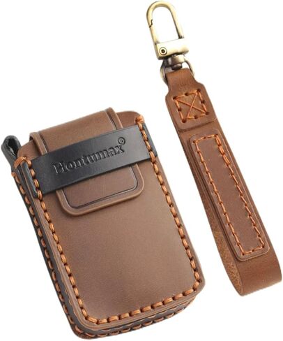 Genuine Leather 5-Button Key Fob Cover for Jeep Grand Cherokee 2022 2023 2024, Keyless Entry Key Protective Case Holder (Brown) in Saudi Arabia