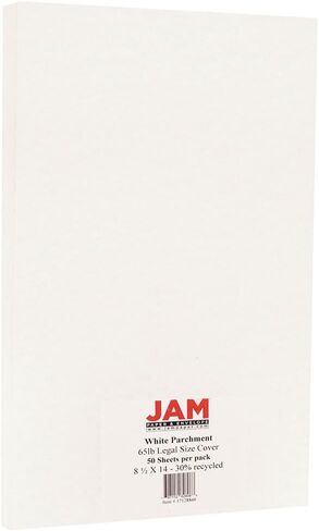 JAM PAPER Legal Parchment 65lb Cardstock - 8.5 x 14 Coverstock - 176 GSM - Brown - 50 Sheets/Pack in Saudi Arabia