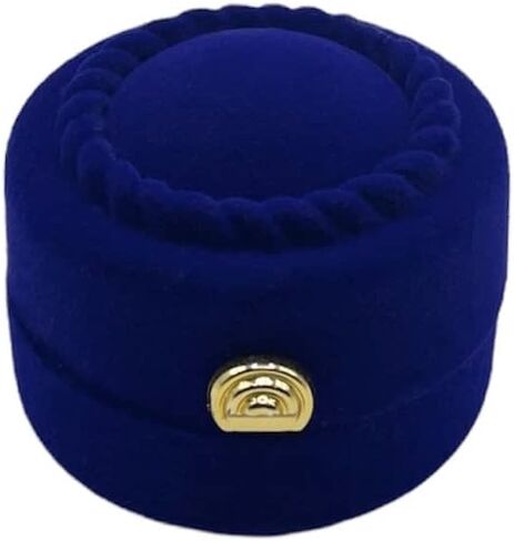 Antique Style Velvet Ring Box Vintage Jewelry Box Blue Gift Engagement Wedding in Saudi Arabia