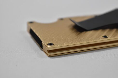 Aluminum Minimalist Slim Carbon Fiber Wallet with RFID Blocking (Gold) in Saudi Arabia