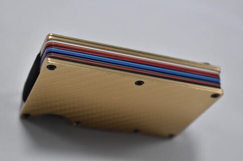 Aluminum Minimalist Slim Carbon Fiber Wallet with RFID Blocking (Gold) in Saudi Arabia
