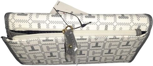 Tommy Hilfiger Women's Zipped Wallet with Card Holder and Many Compartments (White Grey), white grey in Saudi Arabia
