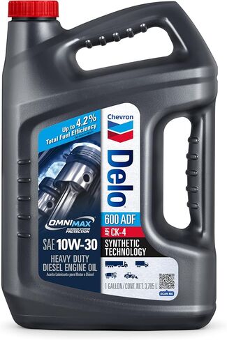 زيت محرك الديزل Delo 600 ADF 10W30 عالي التحمل مع حماية منخفضة للغاية من الرماد وحماية أومنيماكس، متوافق مع محركات الديزل والديزل المختلط والغاز الطبيعي المضغوط، عبوة من قطعة واحدة in Kuwait