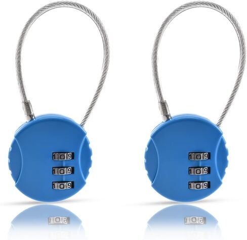 SDTC Tech 2 Pack 3-Digit Combination Lock Blue Waterproof Luggage Locks Bag Padlocks for Small Gate, Hasp Locker, School Gym Sports Locker, Fence, Tool Cabinets in Saudi Arabia
