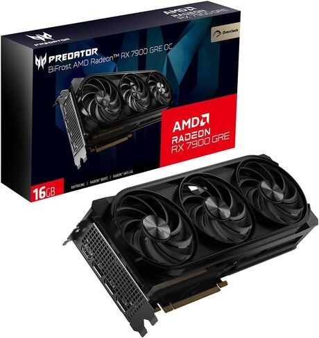 بطاقة الرسومات Acer Predator BiFrost AMD Radeon RX 7900 GRE لرفع تردد التشغيل | 16 جيجا بايت GDDR6 256 بت 18 جيجابت في الثانية | مراوح ثلاثية المفترس FrostBlade 3.0 | تي بي دي 301 وات | 1 × HDMI 2.1 و3 × DisplayPort 2.1 in Saudi Arabia
