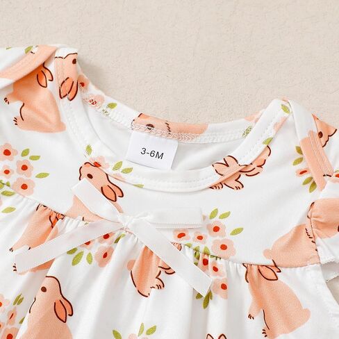 Newborn Baby Girl Organic Cotton One-Pieces Romper Ruffle Short Sleeve Bodysuits in Saudi Arabia