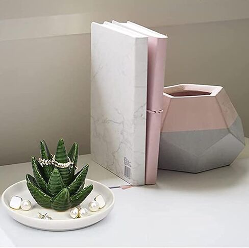 Women Cactus-Aloe Ring-Holder Ceramic-Dish Jewelry-Tray - Cute Trinket Plate for Rings,Earrings,Bracelets,Necklaces,Crystals,Stones Storage in Saudi Arabia