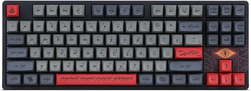 لوحة المفاتيح الميكانيكية DROP + Lord of The Rings™ Black Speech TKL - أغطية مفاتيح ملف تعريف MT3 مع مفاتيح مميزة - مفاتيح اللمس Holy Panda X - أغطية مفاتيح PBT Dye-Sub - إضاءة خلفية LED - أسود in Saudi Arabia