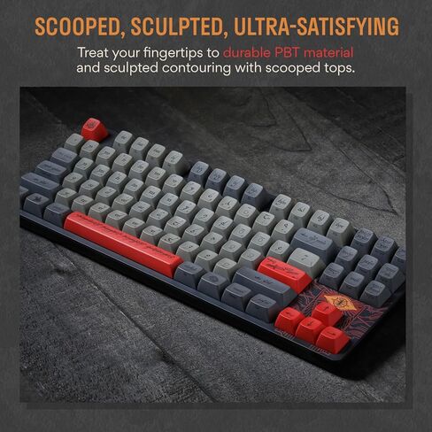 لوحة المفاتيح الميكانيكية DROP + Lord of The Rings™ Black Speech TKL - أغطية مفاتيح ملف تعريف MT3 مع مفاتيح مميزة - مفاتيح اللمس Holy Panda X - أغطية مفاتيح PBT Dye-Sub - إضاءة خلفية LED - أسود in Saudi Arabia
